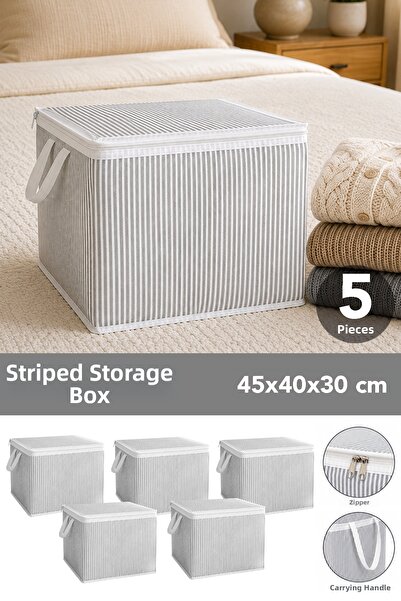 Meleni Home 5 Striped Mini Storage Bags - Socks, Sweaters, Clothing Organizat...