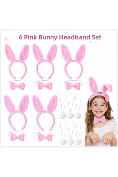Marsilyan Full Pink Color Rabbit Stage Set 6 &amp; # Set of 39 Crown Bow Tie ...