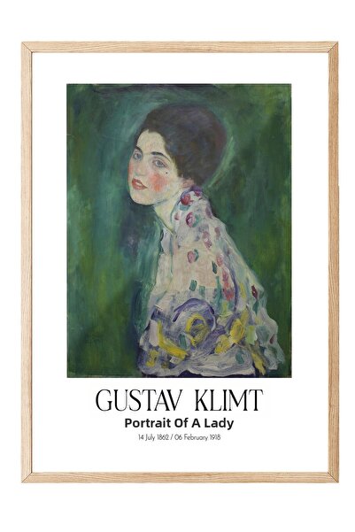 Postifull Gustav Klimt - Portrait of a Lady, Wooden Framed Painting, Art Seri...