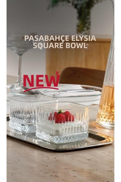 Paşabahçe Elysia Square Magnolia Bowl - 12-Piece Multi-Purpose Bowl Snack Bowl