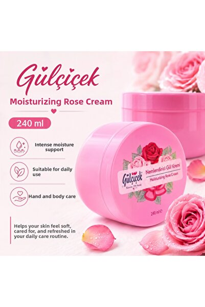 lunoria beauty Gülçiçek Moisturizing Rose Cream 240 ml - Daily Hand and Body ...