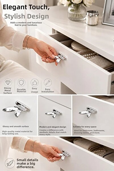 AYGÖREN HOME 2 Pieces Drawer Handle Adhesive Furniture Cabinet Drawer Handle