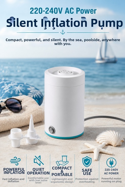 craftivio Electric Air Pump 220V Silent Inflator Motor - Inflatable Pool, Sea...