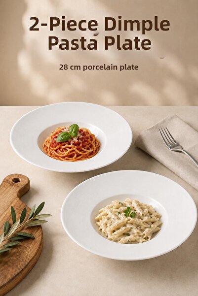 Vienev 2-Piece Porcelain Pasta Plate 28 cm
