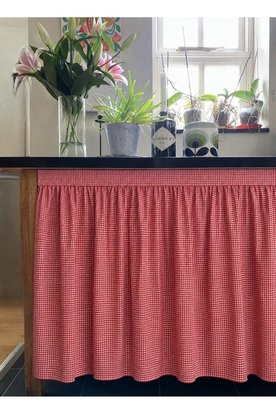 Mirilliahome Pötikare under Counter Curtain 5 cm Adhesive Velcro Kitchen Skir...