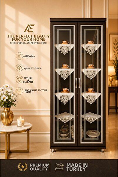 ZESA HOME 6 Piece Gardenia French Guipure Detailed Living Room Display Cabine...