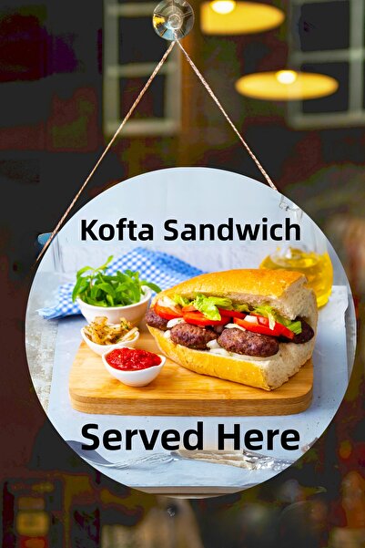 SHELİFE Meatballs Eat Here Written Double Sided Welcome Sign, Meatballs Shop ...