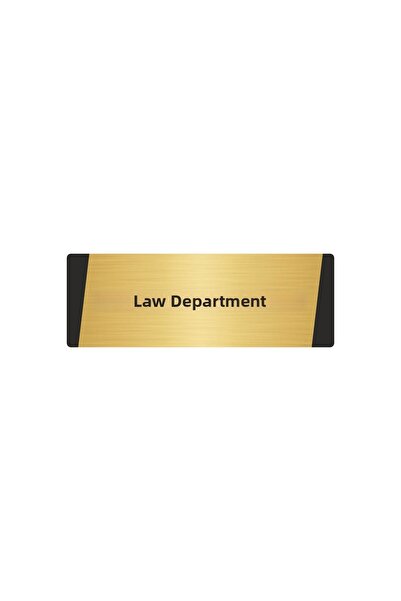 Özarslan Dizayn Law Department Metal Warning Sign 10X20 cm Gold Color
