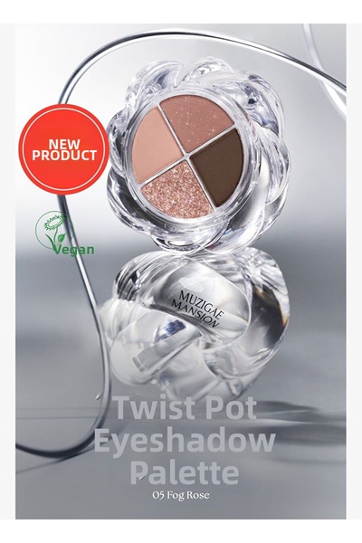 Muzigae Mansion Silky Textured 4-Piece Eyeshadow Palette Twist Pot Eye Palett...