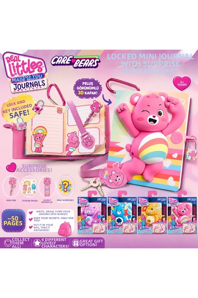 FABBA TOYS RET23000 دفتر يوميات صغير للأطفال من Real Littles Care Bears مع غط...