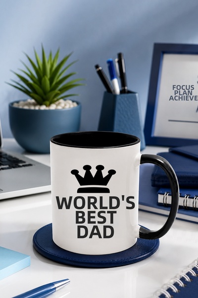 qoeuyl boutique Worlds Best Dad Printed Father's Day Birthday Gift Black Mug ...