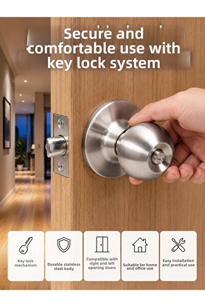 shopwave Aesthetic Safe Knob Door Lock