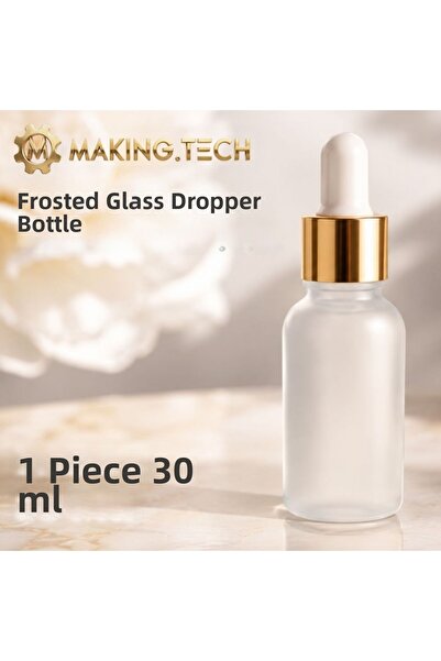 HORECA MARKET 30ml Frosted Glass Dropper Bottle – Empty Cosmetic Oil and Seru...
