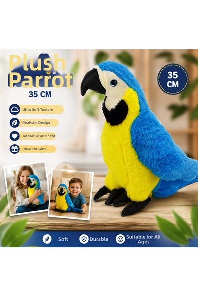 TRUST STORE Toy Plush Parrot 35 cm Realistic Design Ultra Soft Cute Parrot Plush