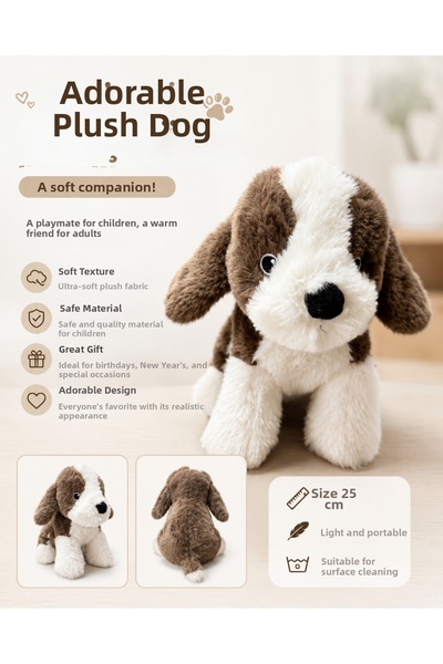 Prlk toys 20 cm Adorable Plush Dog Toy – Soft Textured Companion for Sleep an...