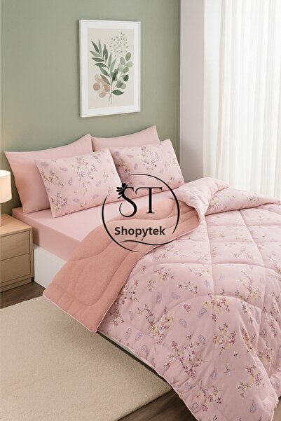 St Shopyteks Double Floral Welsoft Quilt Double-Sided 195X215