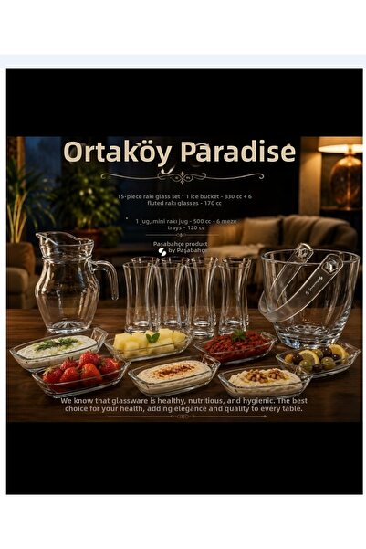 Paşabahçe طقم هيبيلي 15 قطعة، 6 أكواب هيبيلي 170 سي سي، 1 وعاء ثلج 830 سي سي،...