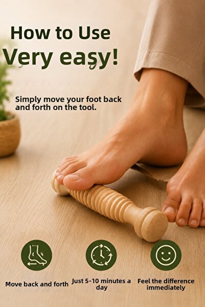 Circle Toys Natural Wooden Foot Massager Set of 2 |   Foot Sole Relaxing Massage Roller