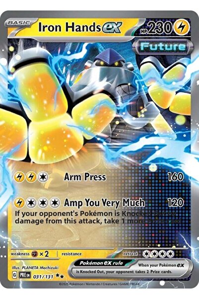 Pokemon TCG Iron Hands Ex # 31 Pokemon Prismatic Evolutions Original Card