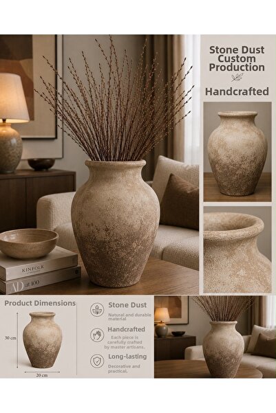 Luthien Aurelia Textured Decorative Vase 30 cm