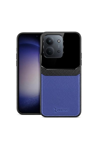 Zebana Xiaomi Redmi 15C Compatible Case Lens Leather Case Navy Blue