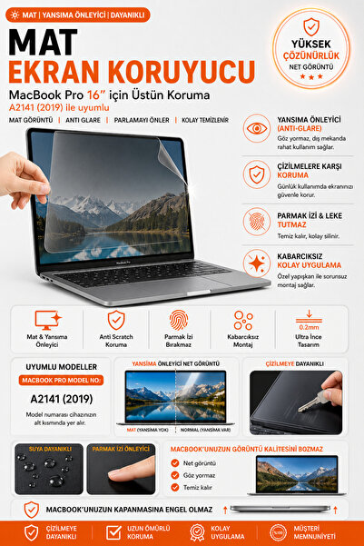 Mcstorey Macbook Pro Ekran Koruyucu 16 Inç A2141 Için Mat Parlamayı Önler (20...