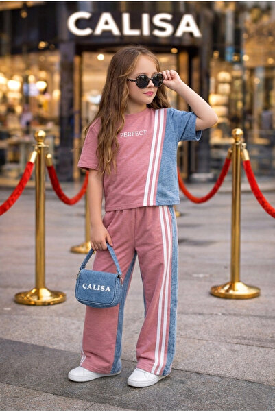 CALİSA Premium Κοριτσίστικο Μαύρο Τζιν Σετ με Ρίγες |   Καλοκαιρινό άνετο και...