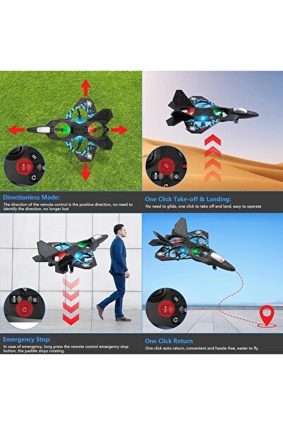 Generic DUSALA RC Helicopter Plane for Kids LO712, 2.4Ghz Remote Control Jet Fighter Airplane 3D Flip Quadco