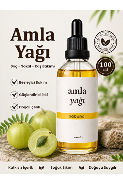 sabunal Amla Oil 100 ml - Natural Hair and Beard Cold Pressed Care Oil