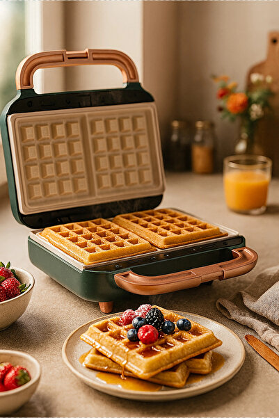 Fressi Tost Ve Waffle Makinesi | Çıkarabilir Yapışmaz Plakalı | 3 Ayrı Plaka |