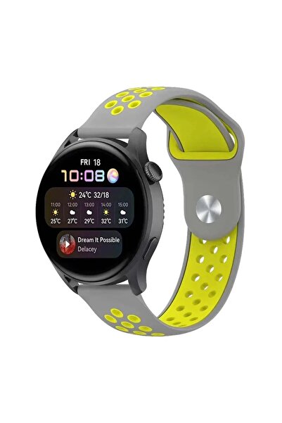 SORA GROUP ®   Watch 22mm Sports Perforated Strap - Grey-Green