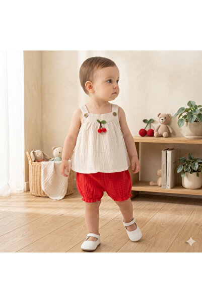 Erca Home Tekstil Ürünleri Muslin Fabric with Straps 2-Piece Summer Set Tm 12...