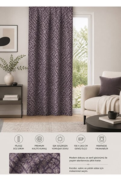 WhiteConsept Emjey 100*265 Hazır Fon Perde