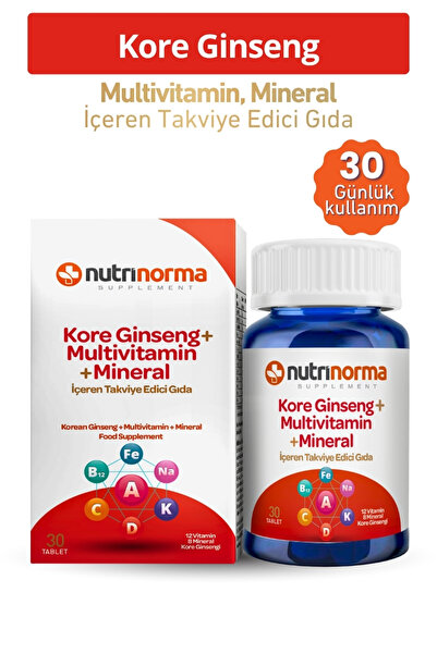 NUTRİNORMA KORE GİNSENG & MULTİVİTAMİN VE MİNERAL İÇEREN TAKVİYE EDİCİ GIDA