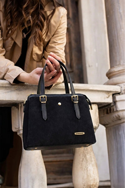 Sanmorris Γυναικεία τσάντα ώμου και χεριού με μακρύ λουράκι 4 τμημάτων με χρυ...