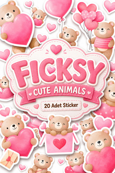 Ficksy مجموعة ملصقات على شكل دب تيدي بير الحب والقلب وعيد الحب - 20 قطعة من م...