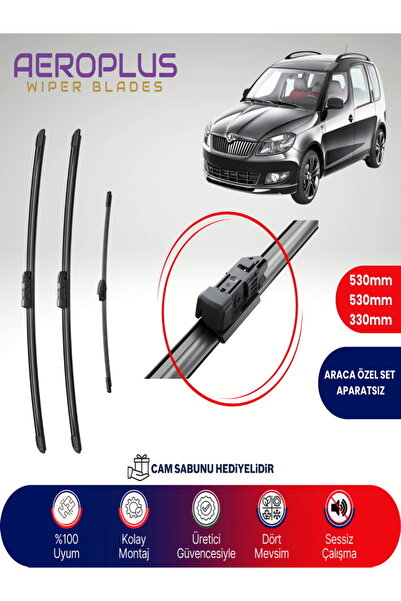 Aeroplus Skoda Roomster 2006-2013 Ön Arka Muz Silecek Takımı