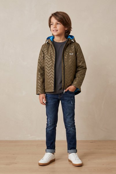Mutlu Kids Zig Zak Desenli Erkek Çocuk Yağmurluk