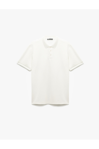 Koton Kurzärmliges Slim-Fit-T-Shirt mit Polokragen aus Pike-Stoff