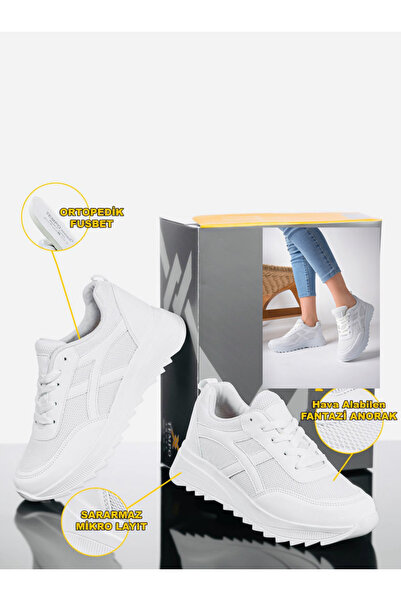 McDark Kadın Beyaz Sneakers Günlük Spor Ayakkabı