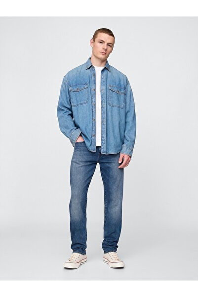 GAP Erkek Koyu Mavi Flex Slim Washwell:trade_mark:: Jean Pantolon