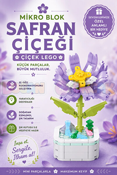 Doğan Oyuncak Dünyası Mikro Blok Safran Çiçeği Çiçek Lego - Lego Setleri Mini...