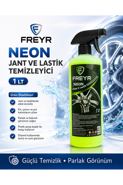 FREYR Neon Jant Ve Lastik Temizleyici 1 Lt - Ağır Kir Ve Yağ Sökücü Profesyon...