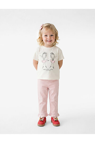 Koton Ballerina Printed Ecru Baby Boy T-Shirt 6Smg10011Ak
