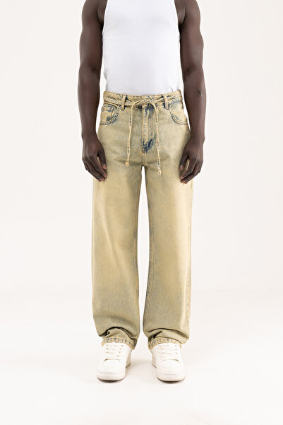 Machinist Erkek Oversize Baggy Yıkamalı Jean Pantolon Mint Yeşili