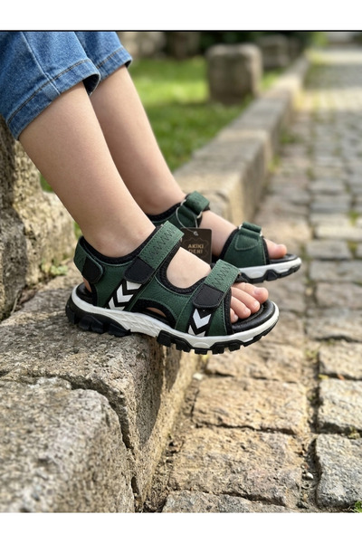 nuh kids Sandale pentru băieți cu talpă ortopedică din piele naturală