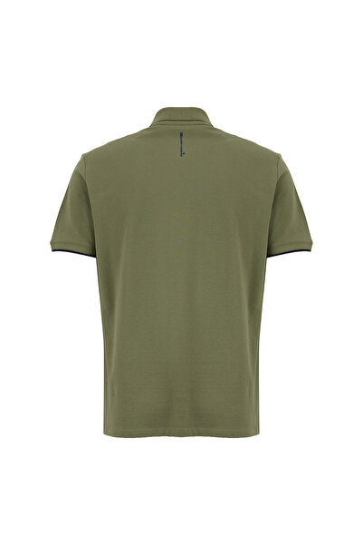 Mustang Koyu Haki Erkek Relaxed Baskılı Polo T-Shirt M5SM-TST1324