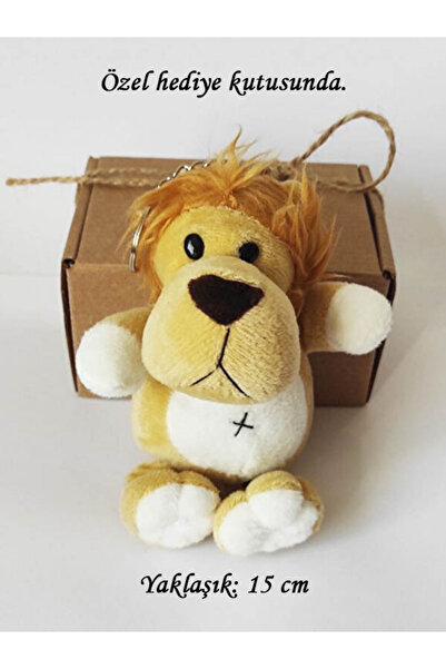 dudu kids Kraft Kutulu Peluş Oyuncak Aslan Anahtarlık 15 Cm-Doğum Günü-Çanta ...