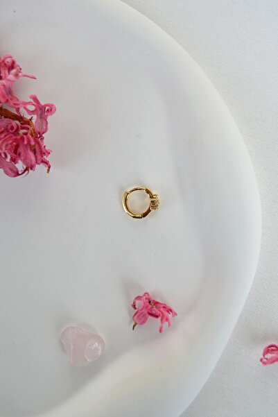 Sacce Scarves&Accessories Zirkon Taşlı Çiçek Helix Piercing Tragus Çiçekli Kıkırdak Lob Küpesi Tek Adet