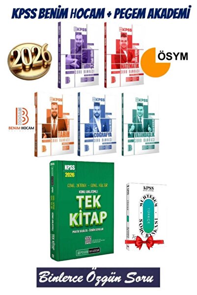 Pegem Akademi Yayıncılık 2026 Benim Hocam KPSS Soru Bankası Seti+Pegem Akadem...
